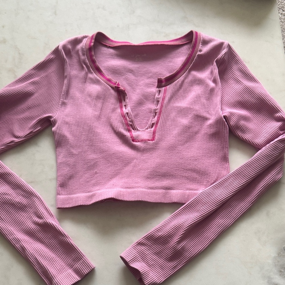 Urban Outfitters Mauve Ribbed Crop Top